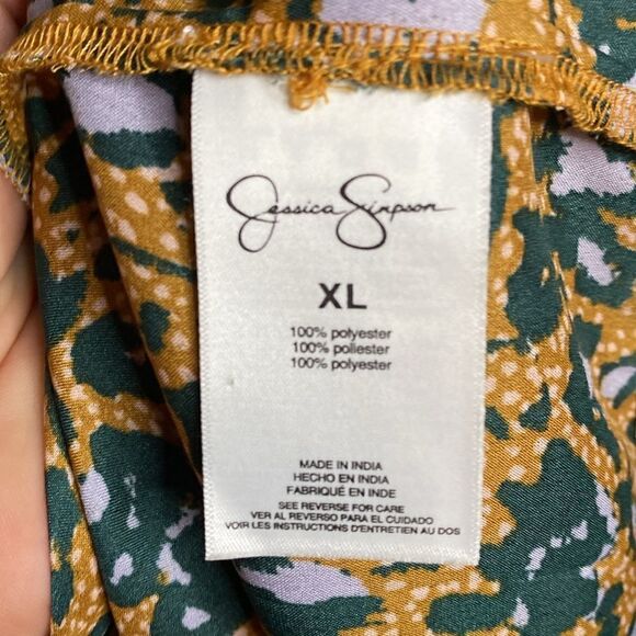 Jessica Simpson Leopard Button Down Blouse Speckled Cheetah Bodie - Picture 10 of 11